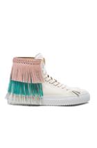 Buscemi 125mm Leather New Fringe Sneakers In Neutrals,white