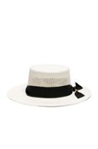 Sensi Studio Boater Hat Calado In White