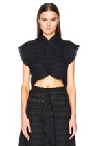 Proenza Schouler Open Weave Tweed Cropped Top In Black