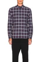 Burberry Alexander Long Sleeve Shirt In Blue,checkered & Plaid