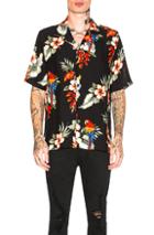 Rhude Hawaiian Falling For You Shirt In Black,floral