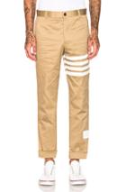 Thom Browne Cotton Twill Unconstructed Chino In Neutral,stripes,white