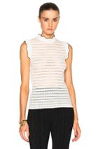 Erdem Ruffled Pointelle Knit Top In Neutrals