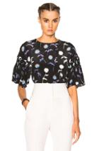 Kenzo Dandelion Short Sleeve Top In Black,floral