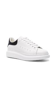 Alexander Mcqueen Leather Platform Low Top Sneakers In White