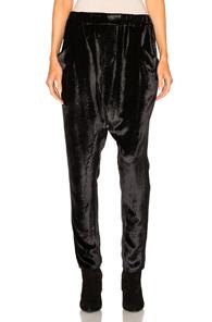 Baja East Sparkle Velvet Pant In Black,metallics