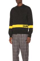 Oamc Gi Sweater In Dark Heather Grey In Gray,stripes,yellow