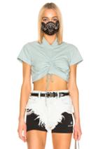 T By Alexander Wang High Twist Ruched Tee In Green