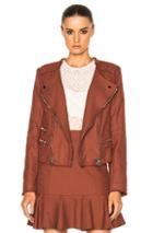 Veronica Beard Stevie Fringe Moto Jacket In Brown