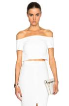 Nicholas Double Bonded Off The Shoulder Cropped Top In White