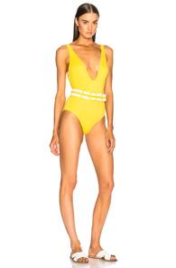 Solid & Striped Victoria Swimsuit In Yellow,stripes