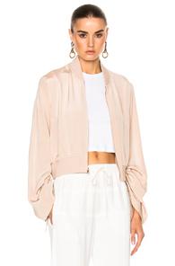 Tibi Sculpted Bomber Jacket In Pink
