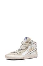 Golden Goose Slide Leather Sneakers In White