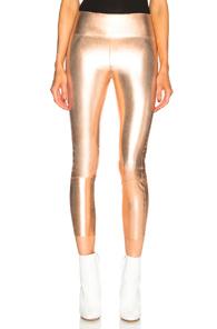 Sprwmn High Waist Capri Leather Legging In Rose Gold