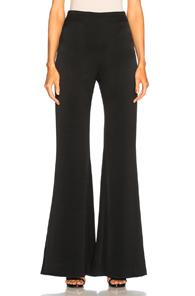 Galvan Signature High Waisted Satin Trouser Pant In Black
