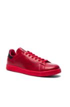 Raf Simons X Adidas Leather Stan Smith Sneakers In Red