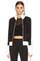 Norma Kamali Side Stripe Turtle Jacket In Black,white