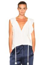 Chloe Crepe De Chine Top In White