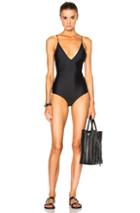 Dion Lee Fine Line Swimsuit In Black