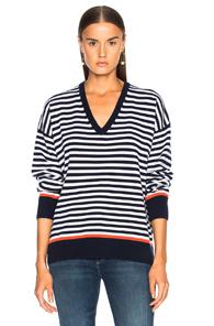 Equipment Lucinda Sweater In Blue,stripes