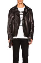 Acne Studios Nate Clean Leather Jacket In Black