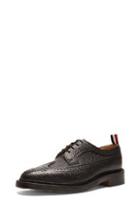 Thom Browne Classic Long Leather Wingtips In Black