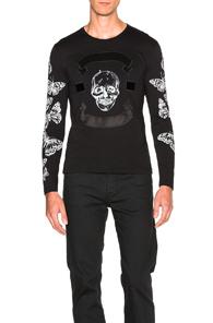 Alexander Mcqueen Organic Jersey Long Sleeve Tee In Black