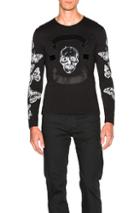 Alexander Mcqueen Organic Jersey Long Sleeve Tee In Black