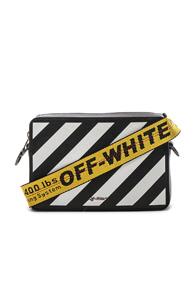 Off-white Diagonal Fanny Pack In Black,stripes,white
