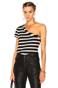 Rta Anais Top In Black,stripes