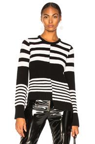 Equipment Elm Sweater In Black,stripes,white