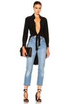 Norma Kamali Tie Front Shirt In Black
