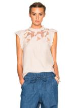 Ulla Johnson Aimee Floral Embroidered Top In Neutrals,