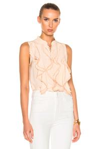 Chloe Crepe De Chine Sleeveless Blouse In Neutrals,pink