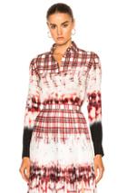 Altuzarra Chika Shirt In Ombre,plaid,red,white