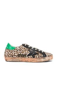 Golden Goose Cork Sole Superstar Sneakers In Animal Print,black,green,neutral
