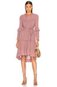 Raquel Allegra Victorian Ruffle Dress In Pink