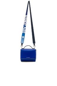 Givenchy Mini Smooth Shiny Leather Pandora Box With Logo Strap In Blue