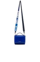 Givenchy Mini Smooth Shiny Leather Pandora Box With Logo Strap In Blue