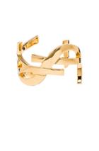Saint Laurent Monogram Cuff In Metallics