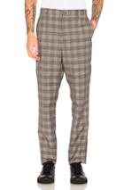 Lanvin Rivet Detail Pant In Gray,checkered & Plaid