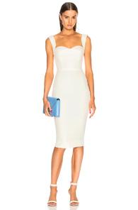 Victoria Beckham Sequin Curve Cami Fitted Midi Dress In Neutrals