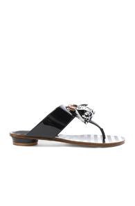 Sophia Webster Patent Leather Saffi Slide In Black,white