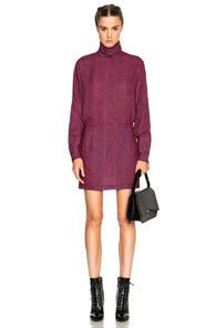 Mcq Alexander Mcqueen Waisted Turtleneck Dress In Pink
