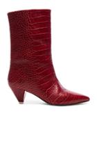Attico Croc Embossed Sofia Boots In Red,animal Print