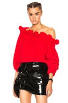 Marques ' Almeida Off Shoulder Gathered Top In Red