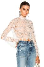 Nicholas Antique Lace Bell Sleeve Crop Top In White