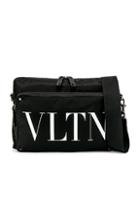Valentino Logo Messenger Bag In Black