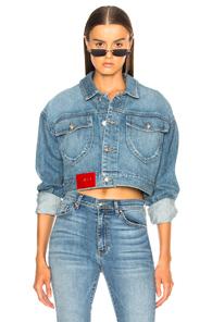 Frankie B Cropped Jacket In Blue