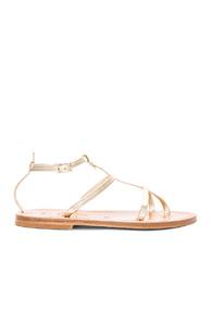 K Jacques Leather Gina Sandals In Metallics